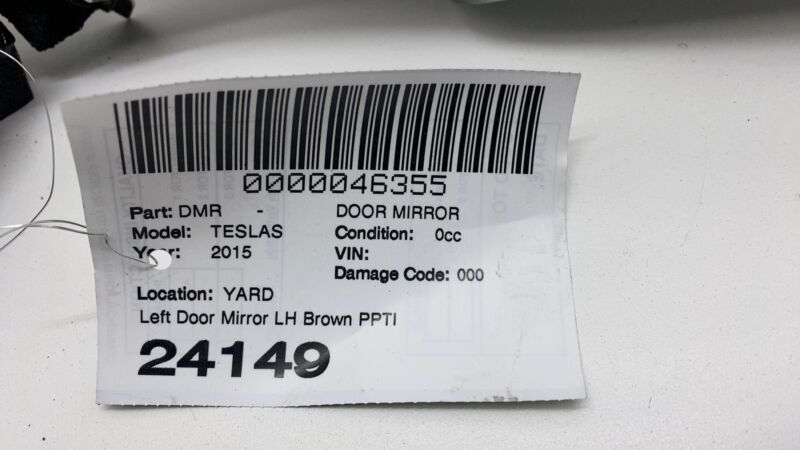 1041317-00-A 2012-2015 Tesla Model S Front Left Exterior Rear View Door Mirror LH Brown PPTI