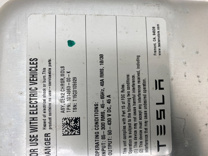 101496300K ⭕ 12-15 Tesla Model S MS Onboard Charger Module Charging Unit Gen 2 1014963-00-K