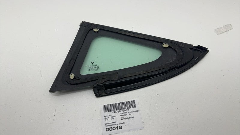 108070600H ⭕ 2017-2020 Tesla Model 3 Rear Right Quarter Fixed Window Glass OEM 1080706-00-H
