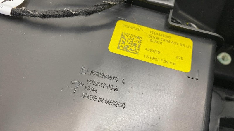 2021-2023 Tesla Model 3 Rear Driver Side Interior Door Panel Trim Card