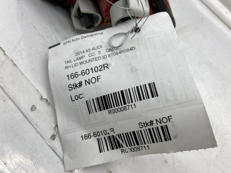 8T0945094D ⭕ 12-16 Audi A5 Rear Passenger Side Trunk Inner Taillight Lamp Right 8T0945094D