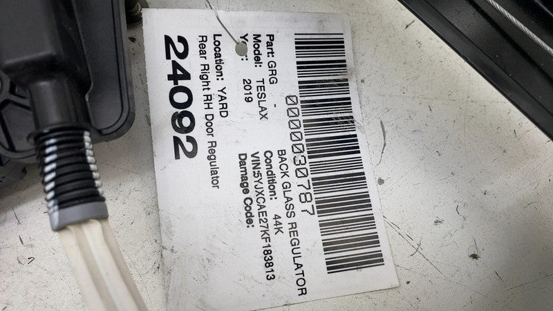 102882100F ⭕ 2016-2020 Tesla Model X Rear Side Window Regulator & Motor Right 1028821-00-F