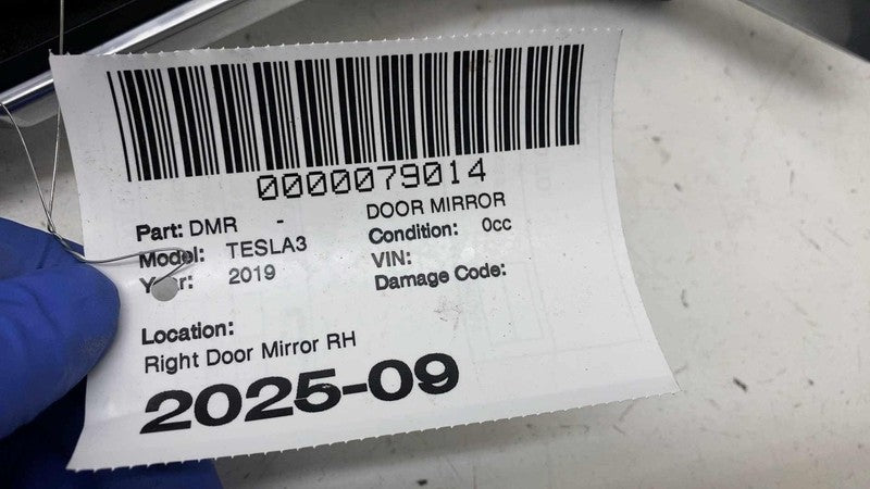 ⭕ 2017-2020 Tesla Model 3 Right Exterior Rear View Door Mirror RH (NO