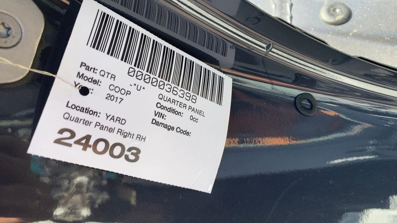 ⭕ 15-20 Mini Cooper S Rear Right Quarter Body Side Panel Structural Frame Gray