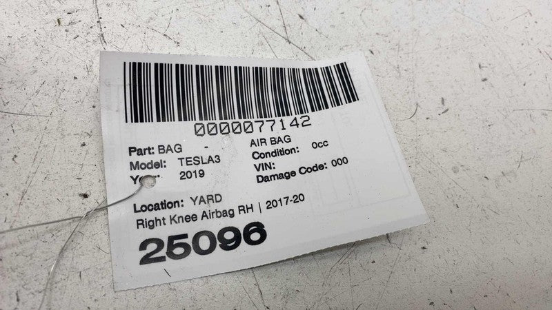 107782600D ⭕ 2017-2023 Tesla Model 3 Right Lower Knee Safety Airbag Module OEM 1077826-00-D