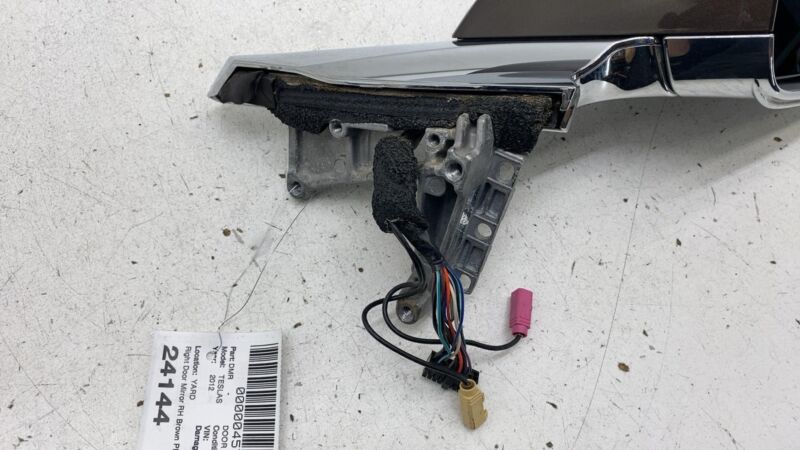 6005863-00-E 2012-2015 Tesla Model S Front Right Exterior Rear View Door Mirror RH Brown PMAB