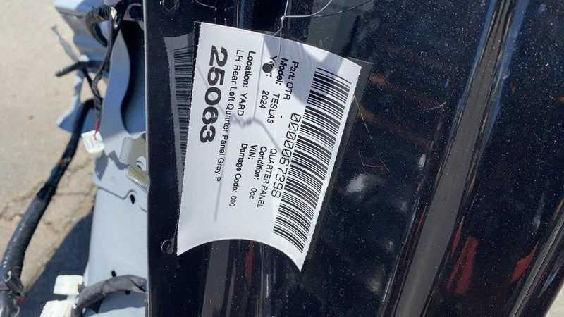 ⭕ 2024-2025 Tesla Model 3 Rear Left Quarter Panel Structural Frame Cut