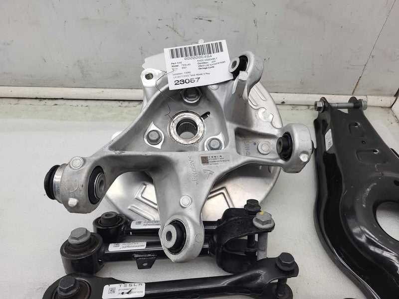 1044411 00 F ⭕17-23 Model 3 Rear Left Knuckle Hub w/ Upper + Lower AFT Toe Link 1044411-00-F
