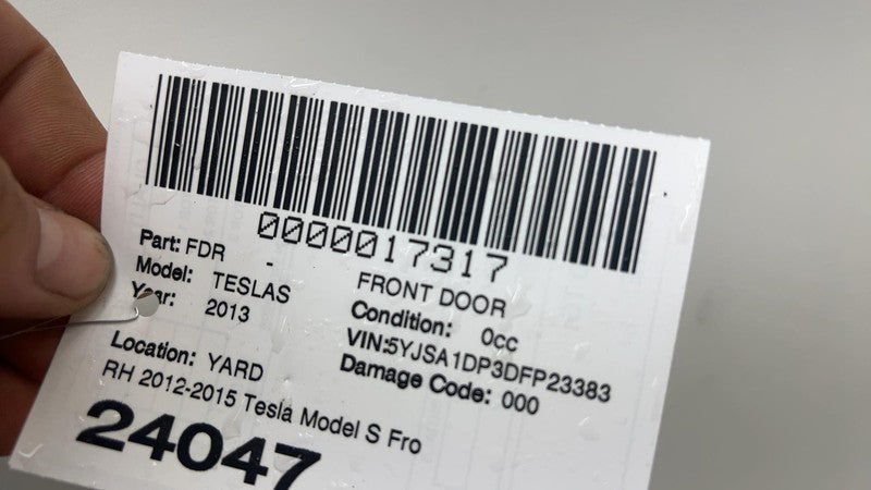 ⭕ 12-15 Tesla Model S Front Passenger Side Door Shell Panel Right RH Gray PMTG