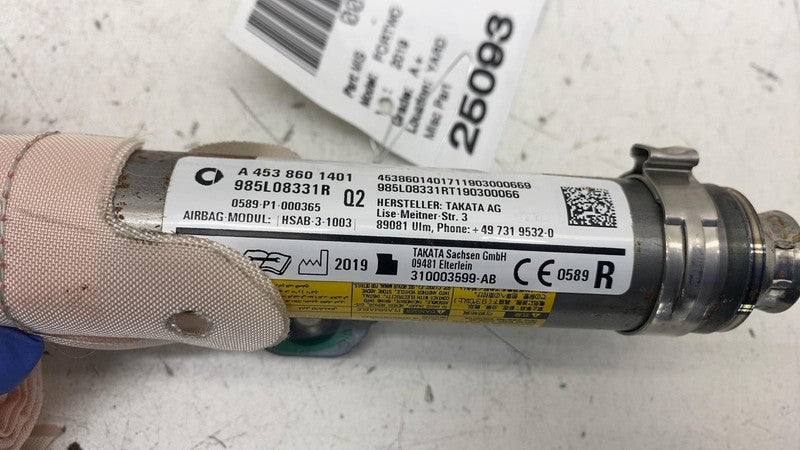 ⭕ 2019 EQ Smart Fortwo Passenger Side SRS Curtain Roof Airbag Right A4