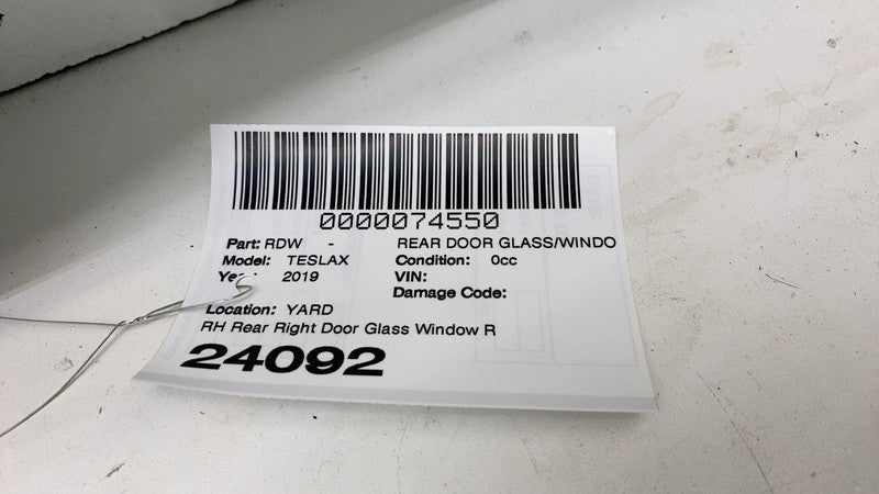 E9 43R-004553 ⭕ 2016-2020 Tesla Model X Rear Passenger Side Door Window Glass Right Assembly