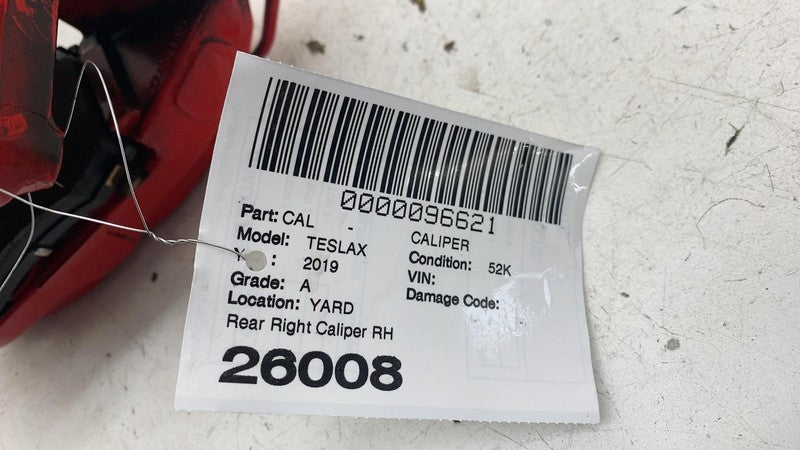 ⭕ 2016-2020 Tesla Model X Rear Caliper w/ Brake Hose Line Right Red 10