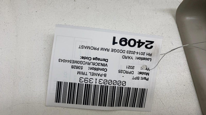 1YA74LA6AD 2014-2023 Dodge RAM ProMaster 2500 Passenger B-Pillar Trim Panel Cover Right OEM