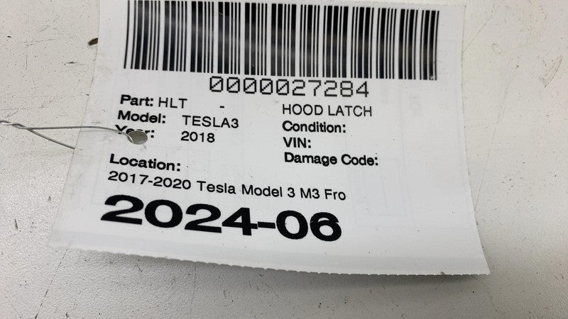 1033011 00 G ⭕ 2017-2020 Model 3 Front Bonnet Hood Lock Latch Release Mechanism 1033011-00-G