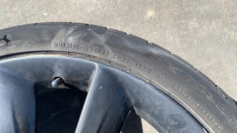 ⭕ 16-20 Tesla Model X Wheel Rim 22x9J + 33mm w/ Continental Tire 265/3