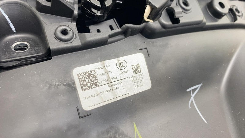 1090411-01-I ⭕ 2017-2020 Model 3 Front Side Interior Door Panel Trim Card Right 1090411-01-I