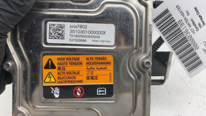 42597802 ⭕ 2017-2021 Chevrolet Chevy Bolt EV High Voltage Hot Water Heater Cool 42597802