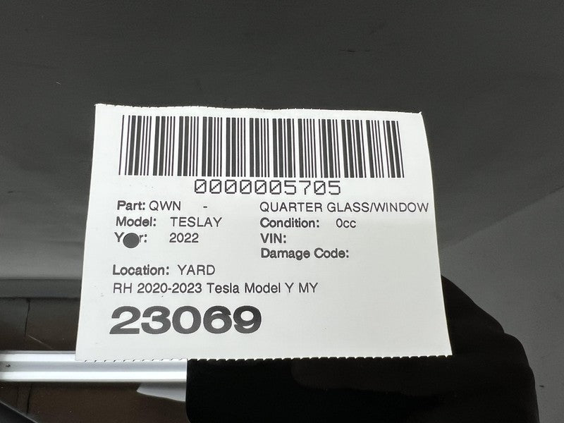2020-2024 Tesla Model Y MY Rear Passenger Side Quarter QTR Window Glas