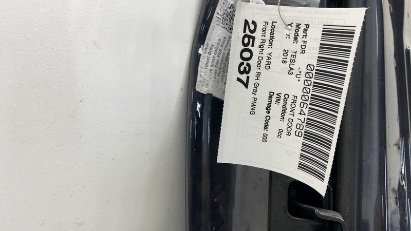 ⭕ 2017-2020 Tesla Model 3 Front Passenger Side Door Shell Panel Right Gray PMNG