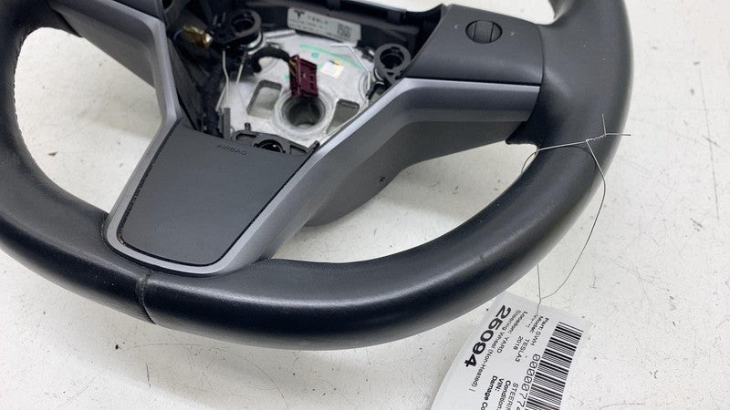 1105324-00-G ⭕ 2017-2020 Tesla Model 3 Steering Wheel Leather Black (Non-Heated) 1105324-00-G