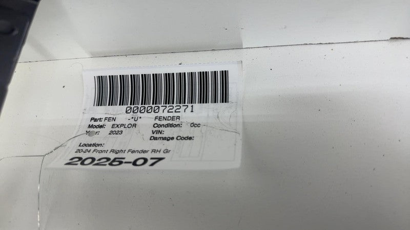 ⭕ 2020-2024 Ford Explorer Front Passenger Side Fender Shell Panel Right RH Gray