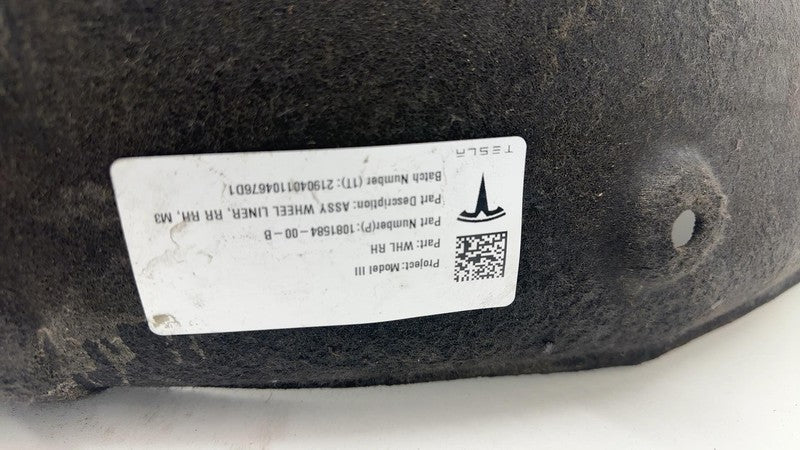 108158400B ⭕ 17-23 Tesla Model 3 Rear Right Wheel Fender Liner Splash Shield 1081584-00-B