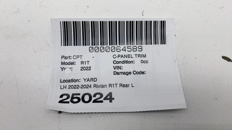PT00012533 ⭕️ 22-24 Rivian R1T Rear Left & Right C-Pillar Outer Trim PT00012533 / PT0001253
