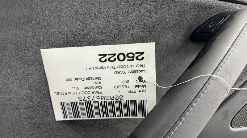 1514770-23-B ⭕ 21-23 Model 3 Rear Driver Side Interior Door Panel Trim Card Left 1514770-23-B