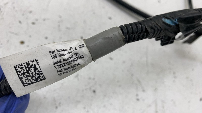 1067959 00 E 2017-2023 Tesla Model 3 M3 Rear Bumper Wiring Harness Cable Wire Loom Assembly