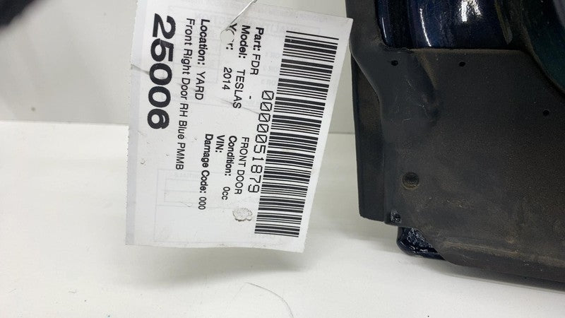 2012-2015 Tesla Model S Front Passenger Side Door Shell Panel Right RH Blue PMMB