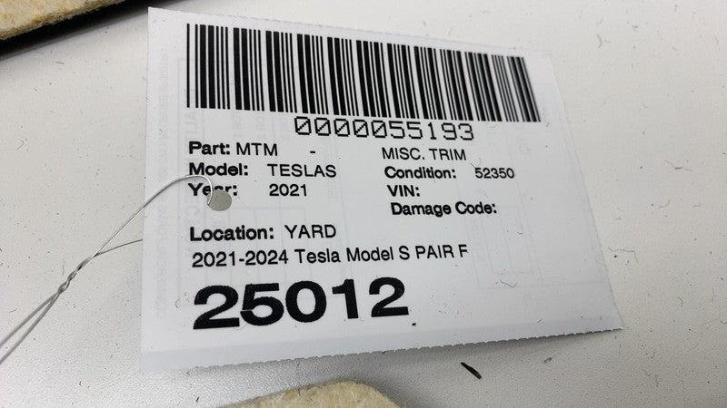 2021-2024 Tesla Model S PAIR Front Left & Right Center Console Side Panel Trim