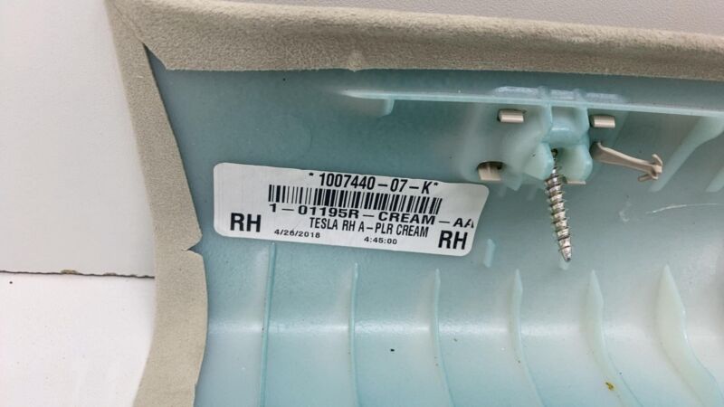 1007440 07 K ⭕12-20 Tesla Model S Passenger Side A-Pillar Trim Cover Upper Right 1007440-07-K