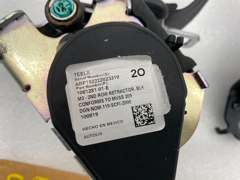 108128101E ⭕ 17-23 Tesla Model 3 Rear Left or Right 2nd Row Seatbelt Retractor 1081281-01-E