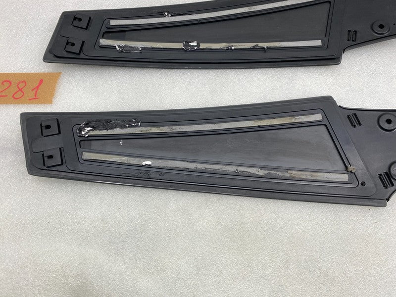 14942 ⭕ 2012-2015 Tesla Model S Left & Right Side B-Pillar Molding Applique Glass Trim