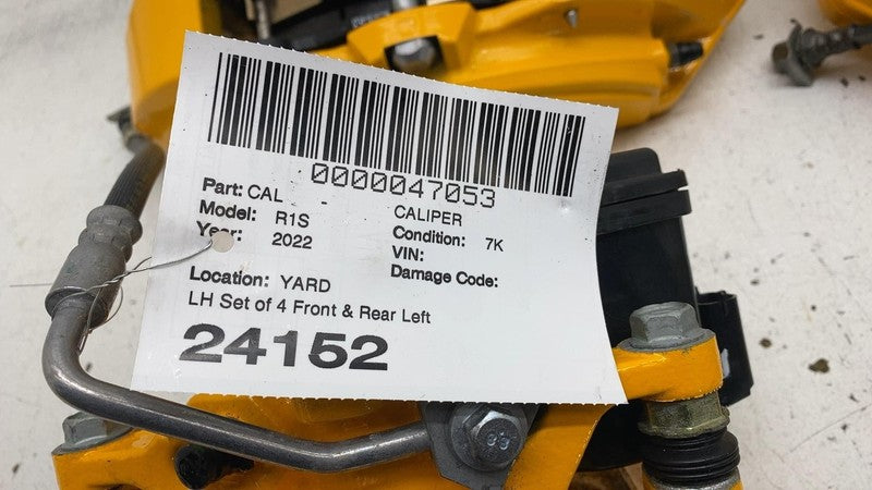 PT00000728 2022-2024 Rivian R1T R1S Adventure Set of 4 Front & Rear Brake Caliper Yellow