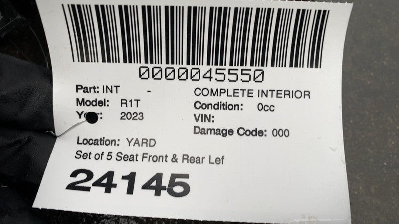 ⭕ 2022-2024 Rivian R1T Front Left & Right + Rear 2nd Row Leather Seat Black Assy