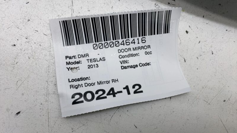 600586300E ⭕ 12-15 Model S Right Exterior Rear View Door Mirror (NO SKULL CAP) 6005863-00-E
