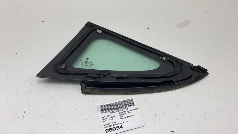 1080706-00 ⭕ 2017-2020 Tesla Model 3 Rear Right Quarter Fixed Window Glass OEM 1080706-00