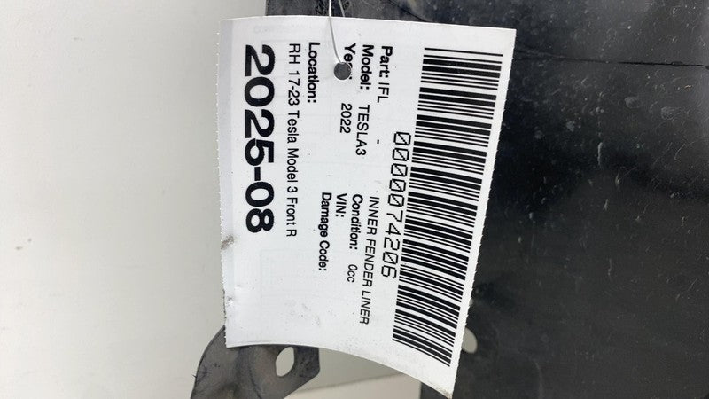 1081582-00-D ⭕ 18-23 Tesla Model 3 Front Right Wheel Fender Liner Splash Shield 1081582-00-D