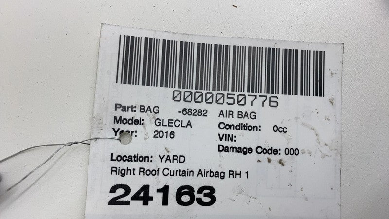 A1668602500 2016-2019 Mercedes-Benz GLE350 Passenger Side Roof Curtain SRS Airbag Right Assy