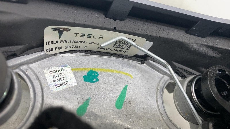 110532400E ⭕ 2017-2020 Tesla Model 3 Steering Wheel Leather Black (Non-Heated) 1105324-00-E