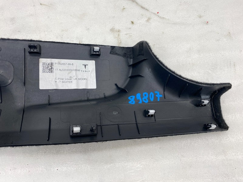 1592657 99 B ⭕2020-2023 Tesla Model Y Rear Driver Side C-Pillar Lower Trim Cover 1592657-99-B