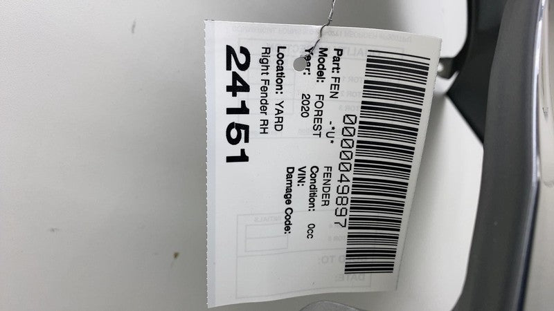 2019 2020 Subaru Forester Front Passenger Side Fender Cover Panel Right