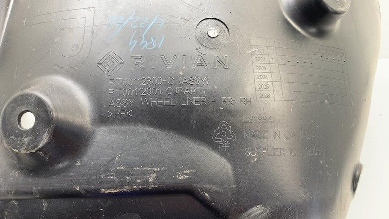 PT00112300-C ⭕ 2022-2024 Rivian R1T Rear Right Wheel Fender Splash Guard Shield PT00112300-C