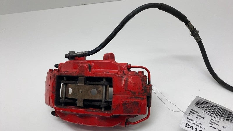 2012-2020 Tesla Model S Front Driver Side Caliper Red w/ Brake Hose Li