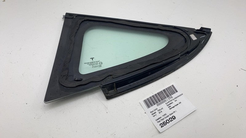 108070600F ⭕ 2017-2020 Tesla Model 3 Rear Right Quarter Fixed Window Glass OEM 1080706-00-F