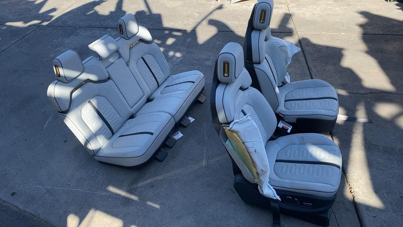 ⭕2022-2024 Rivian R1T Front Left & Right + Rear 2nd Row Leather Seat Ocean Coast
