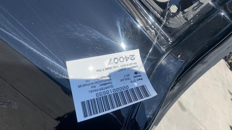 ⭕2016-2020 Tesla Model X Rear Right Quarter Fender Frame Panel Cutout Black PBSB