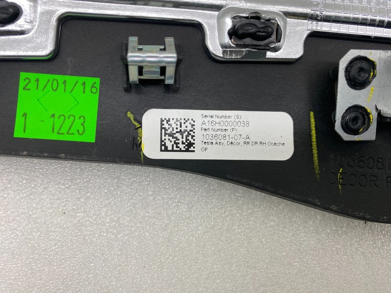 103582607A ⭕16-20 Model X Rear Left/Right Door Decor Trim Molding 1035826-07-A/1036081-07-A