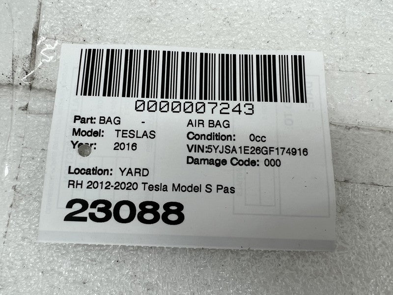 ⭕2016-2020 Tesla Model S Passenger Side Curtain Airbag Module Right 10
